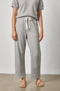 Lilla P Side Panel Terry Pant in heather grey - women's pants