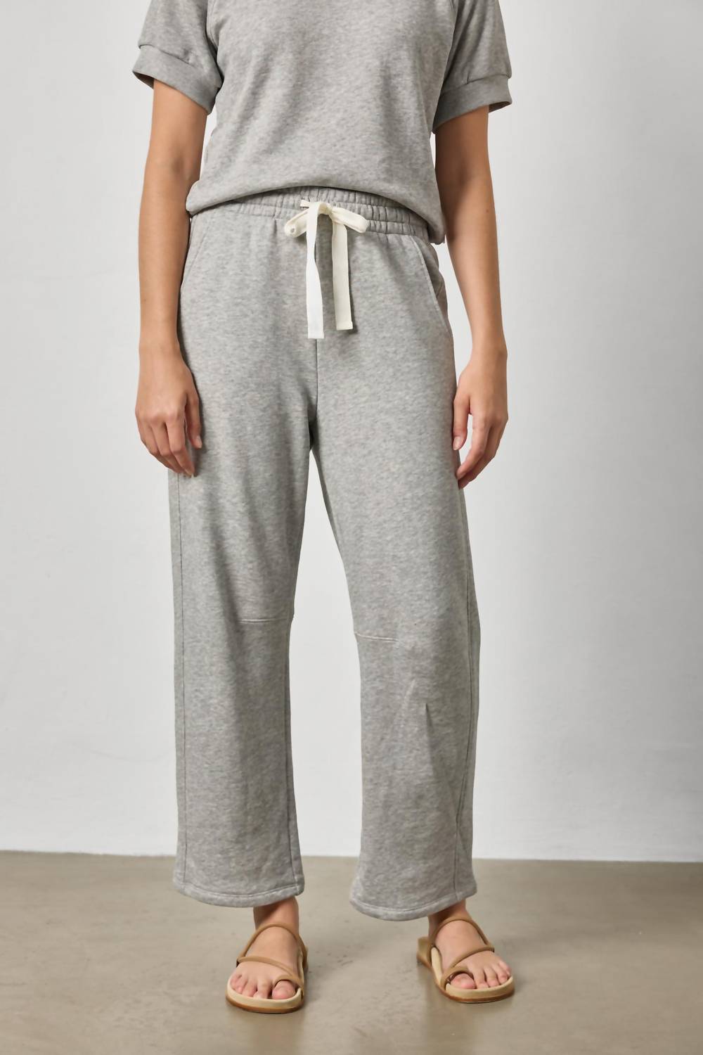 Lilla P Side Panel Terry Pant in heather grey - women's pants