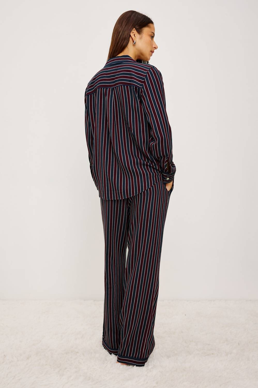 Rails Luna Pajama Set in navy oxblood stripe - women's sleepwear - alternate view