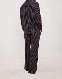 Rails Luna Pajama Set in navy oxblood stripe - women's sleepwear - detail view