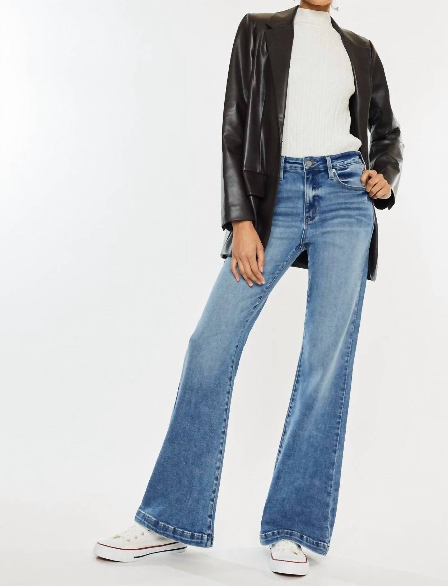 Kancan - High Rise Wide Leg Flare Jean