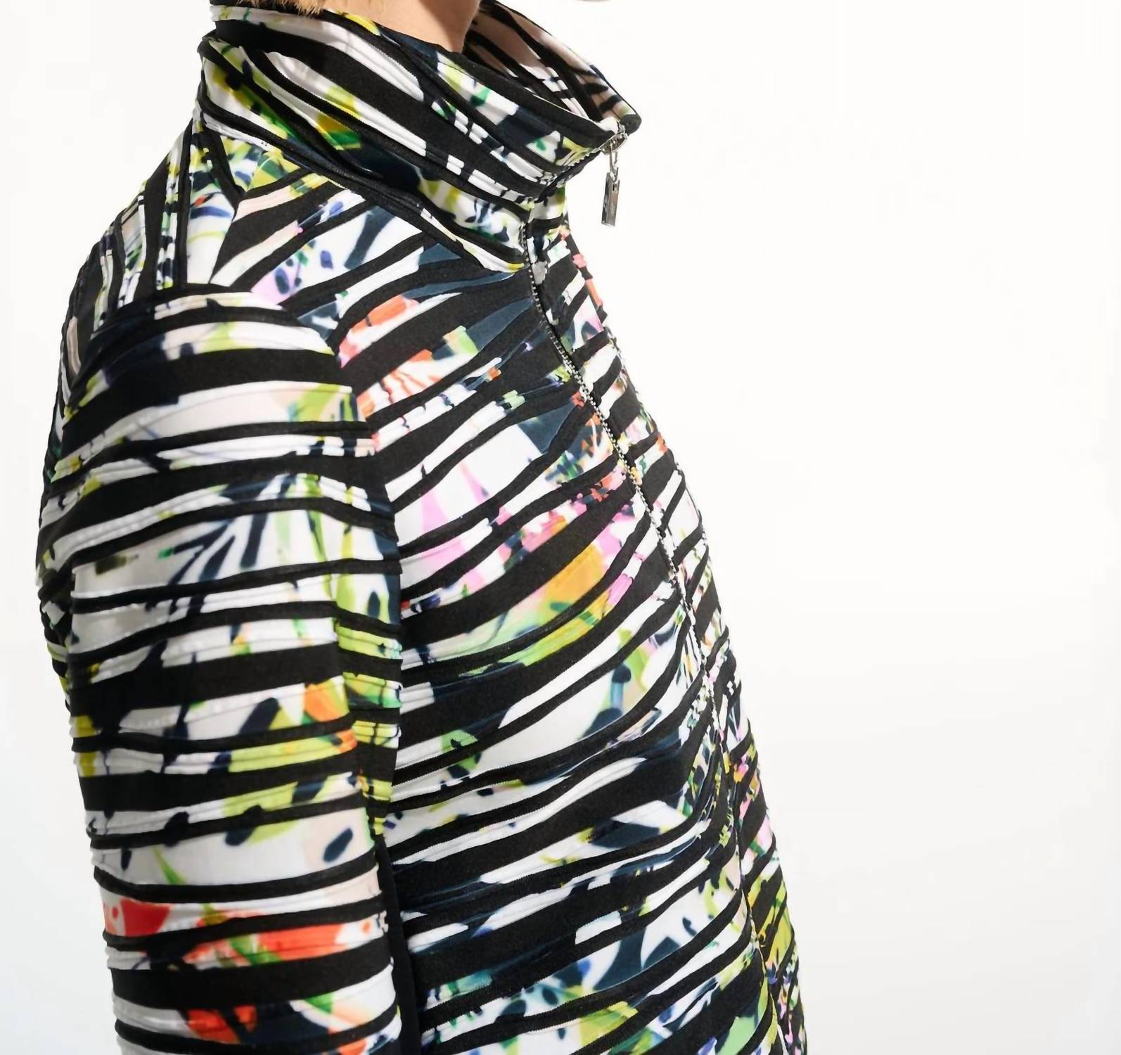 Joseph Ribkoff - TROPICAL PRINT JACKET WITH CONTRAST PANEL
