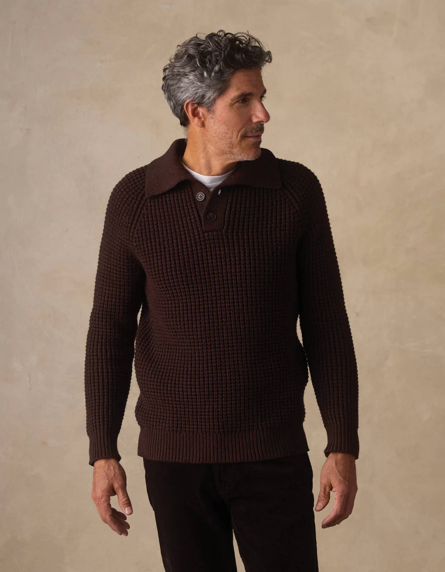 The Normal Brand - Waffle Long Sleeve Sweater Popover