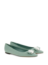 Salvatore Ferragamo Women's Ballerina Shoe in green - women's flats - detail view