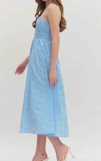 Entro - Women's Anneliese Eyelet Halter Midi Dress