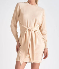 Elan - Long Sleeve Midi With Front Tie Dress
