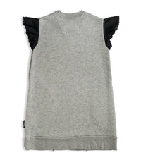 Girls Ruffled Sleeve Sweat Dress