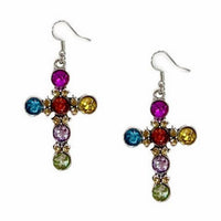 Southern Grace - Women's Crystal Cross Drop Earrings