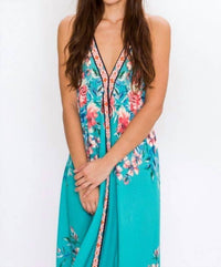 Flying Tomato - Floral Print Halter Dress