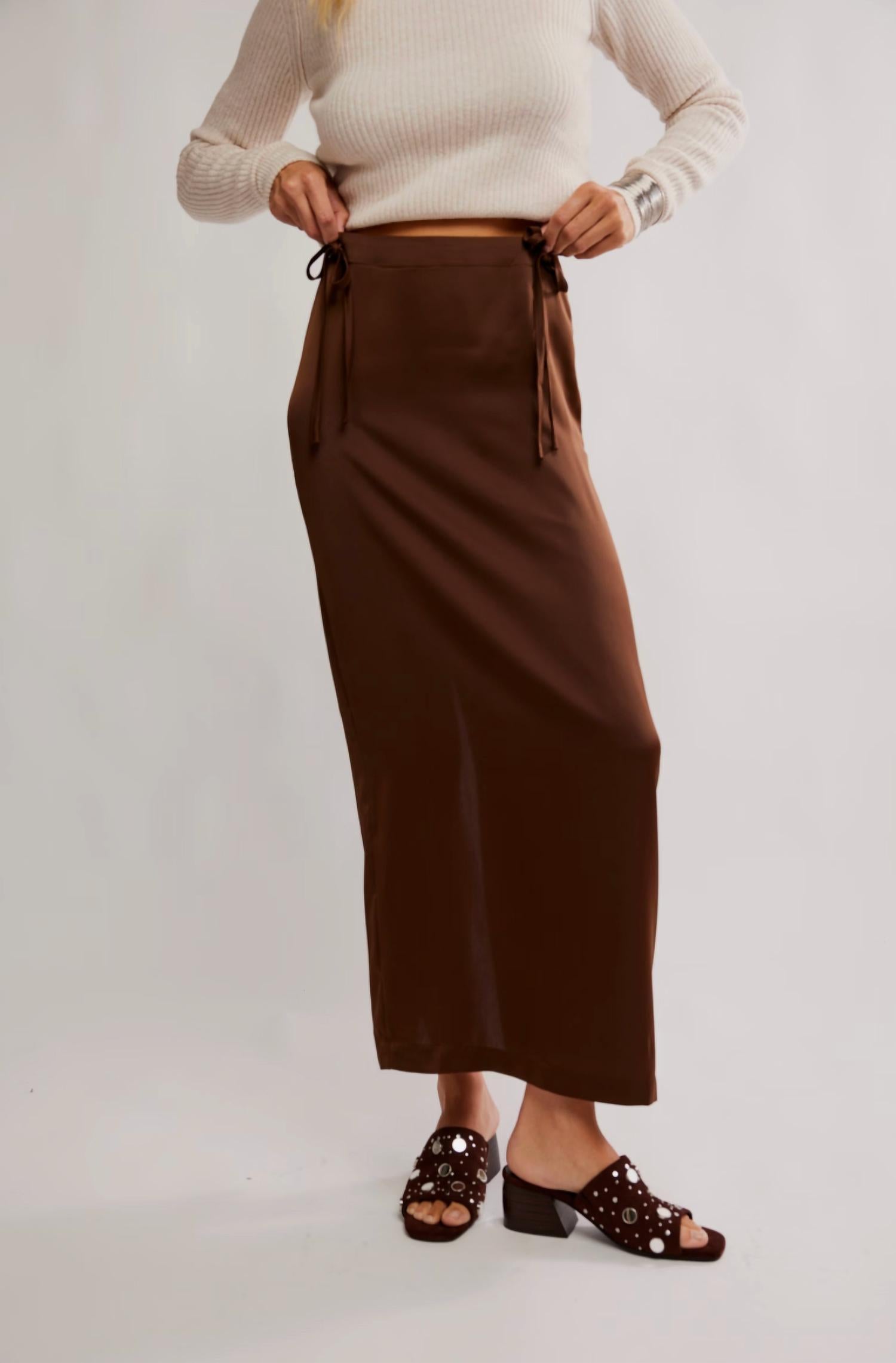 Free People Rosetto Column Skirt in brown - women's skirt