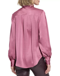 Lysse Daiane Utility Scarf Blouse in glam mauve - women's blouse - detail view