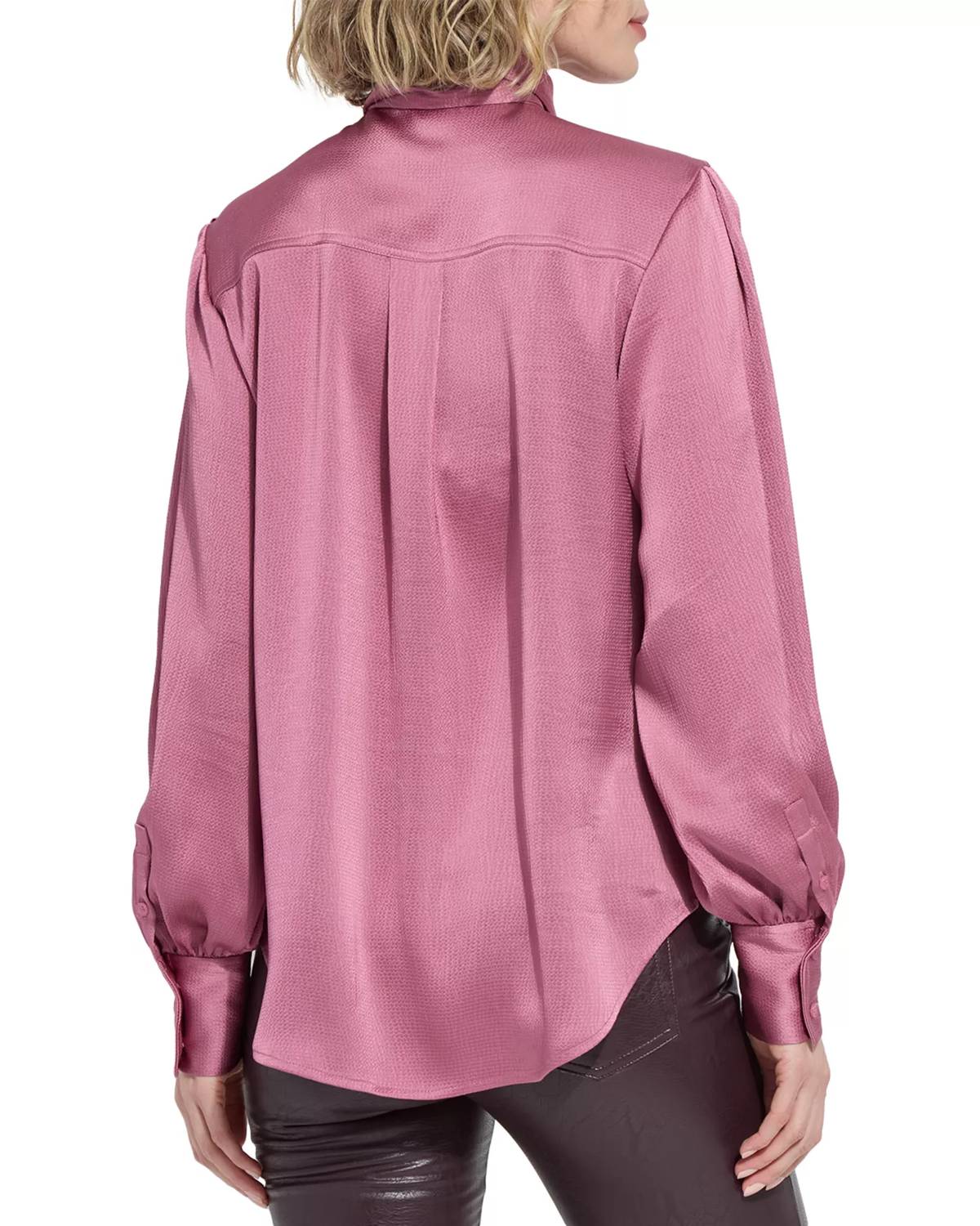 Lysse Daiane Utility Scarf Blouse in glam mauve - women's blouse - detail view