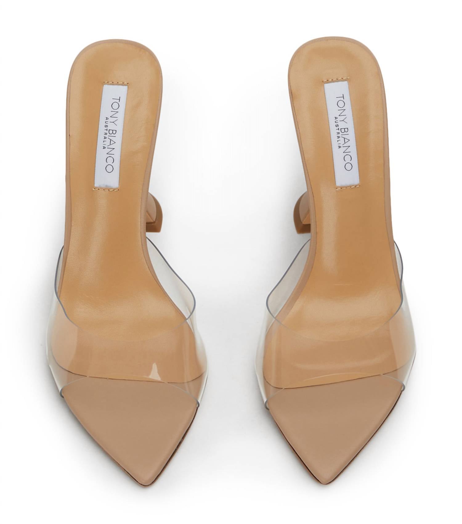 Tony Bianco - Women's Marcel Vinylite Slip On Open Toe Mules Heels