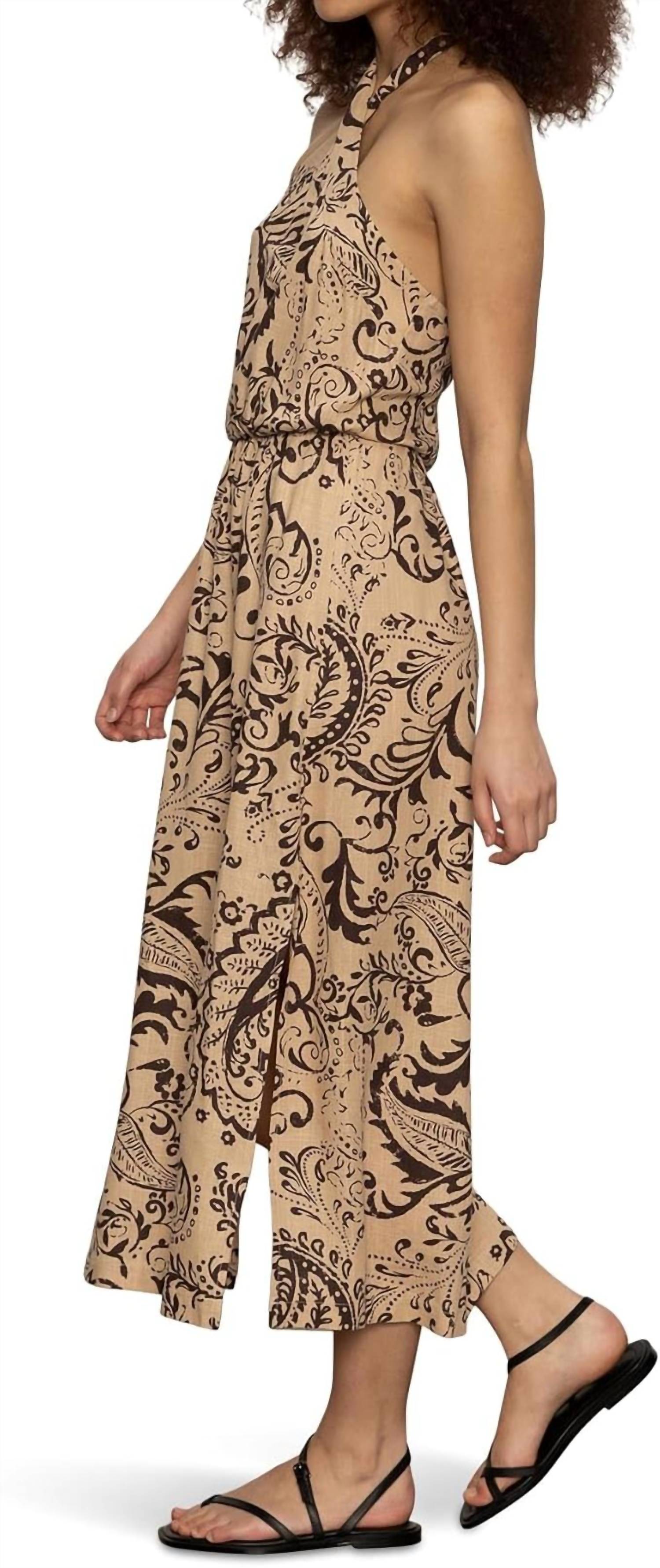Sanctuary Havana Nights Halter Midi Dress in desert bandana - women's dress - alternate view