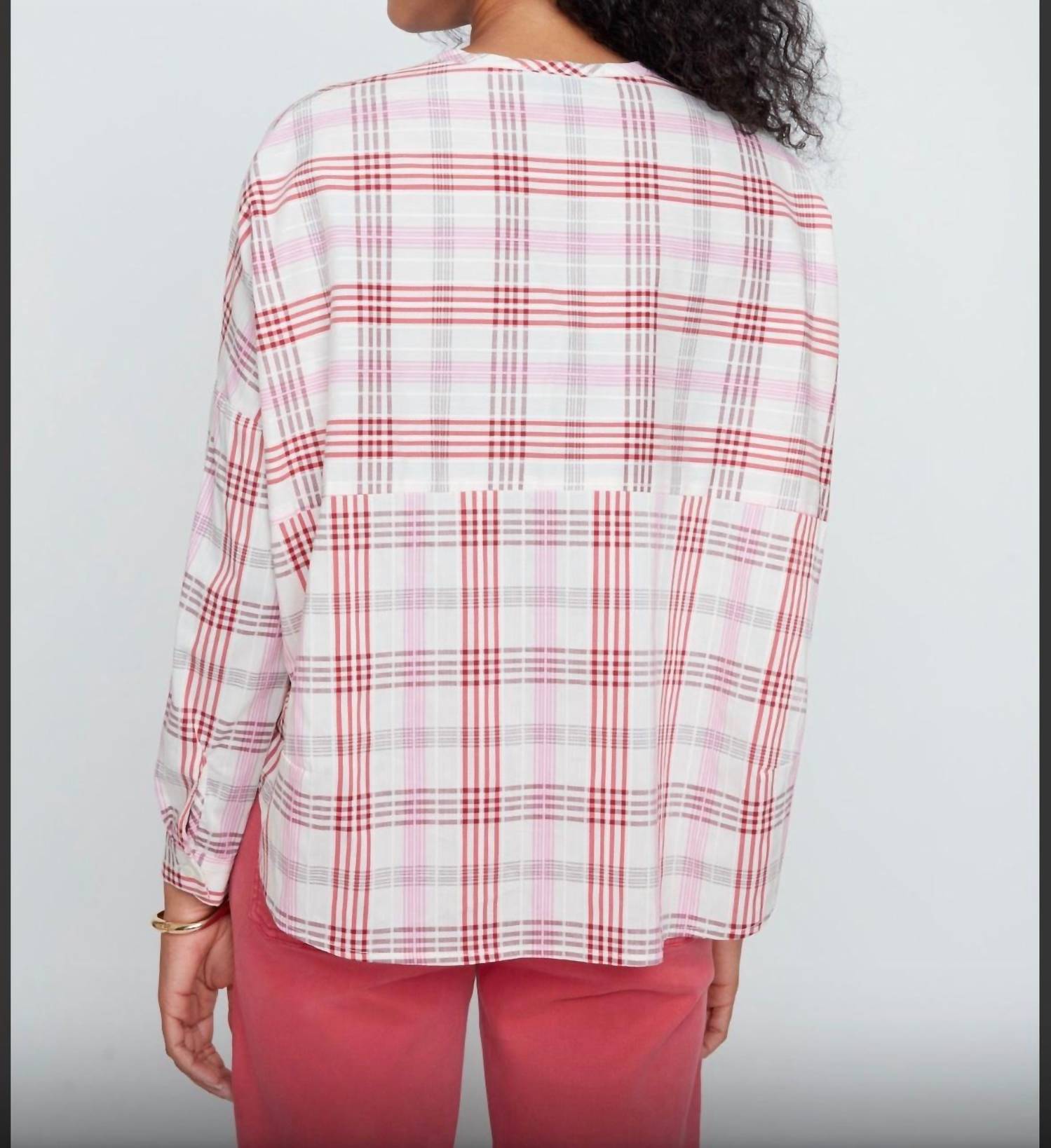 Renuar - Rosy Plaid Breeze Blouse