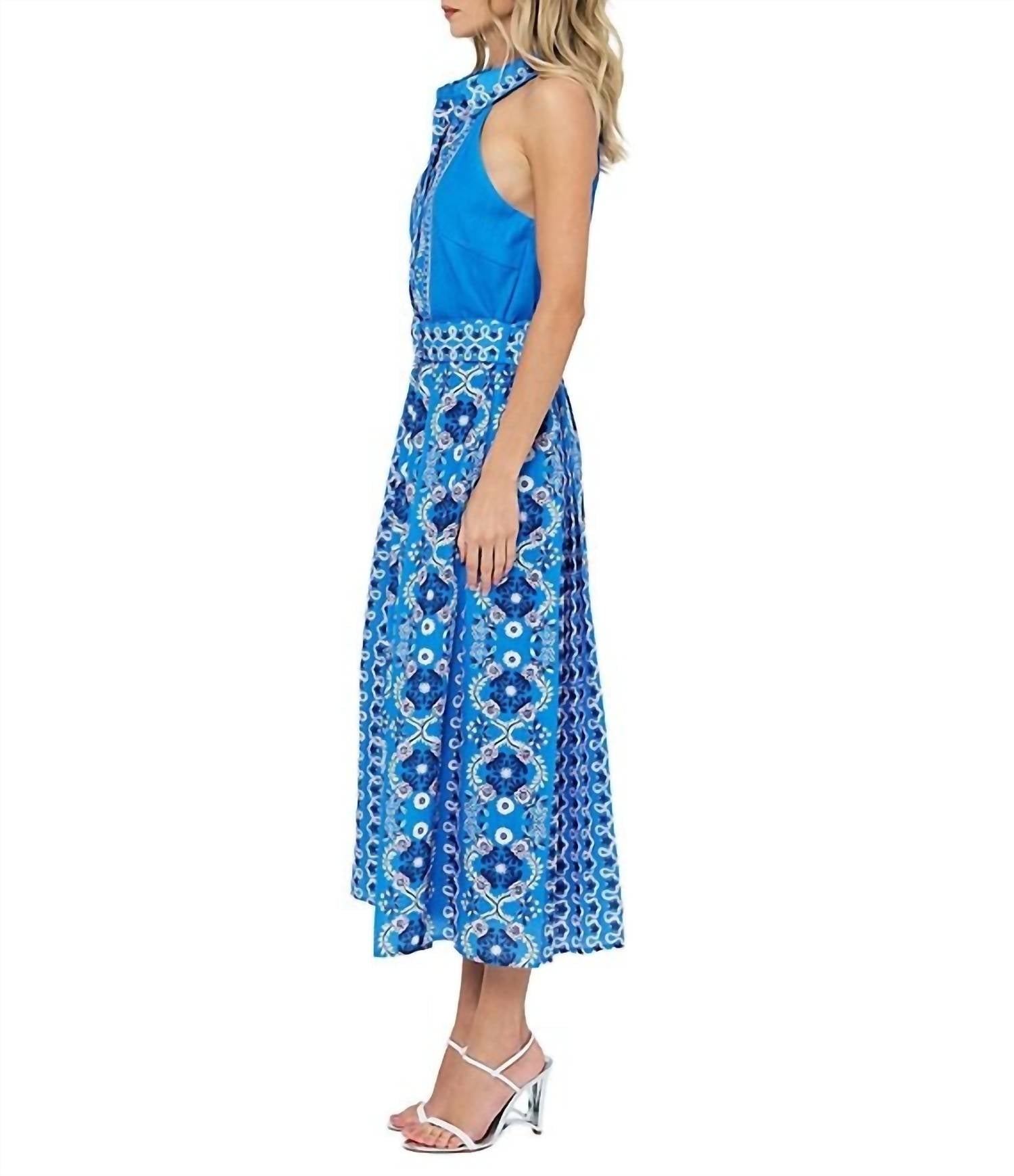 Ciebon - Leena Printed Halter Midi Dress