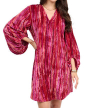 Ivy Jane - V-Neck Velvet Striped Dress