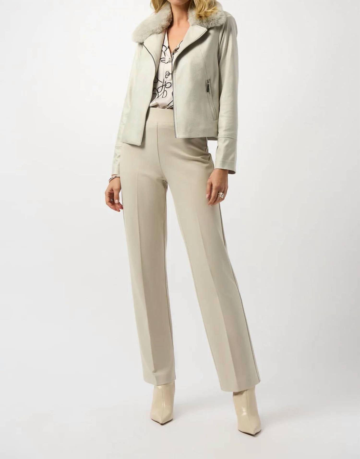 Joseph Ribkoff - Foiled Faux Fur Collared Jacket