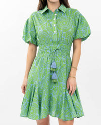 Ivy Jane Flounced Hem Shirt Mini Dress in green - women's dress