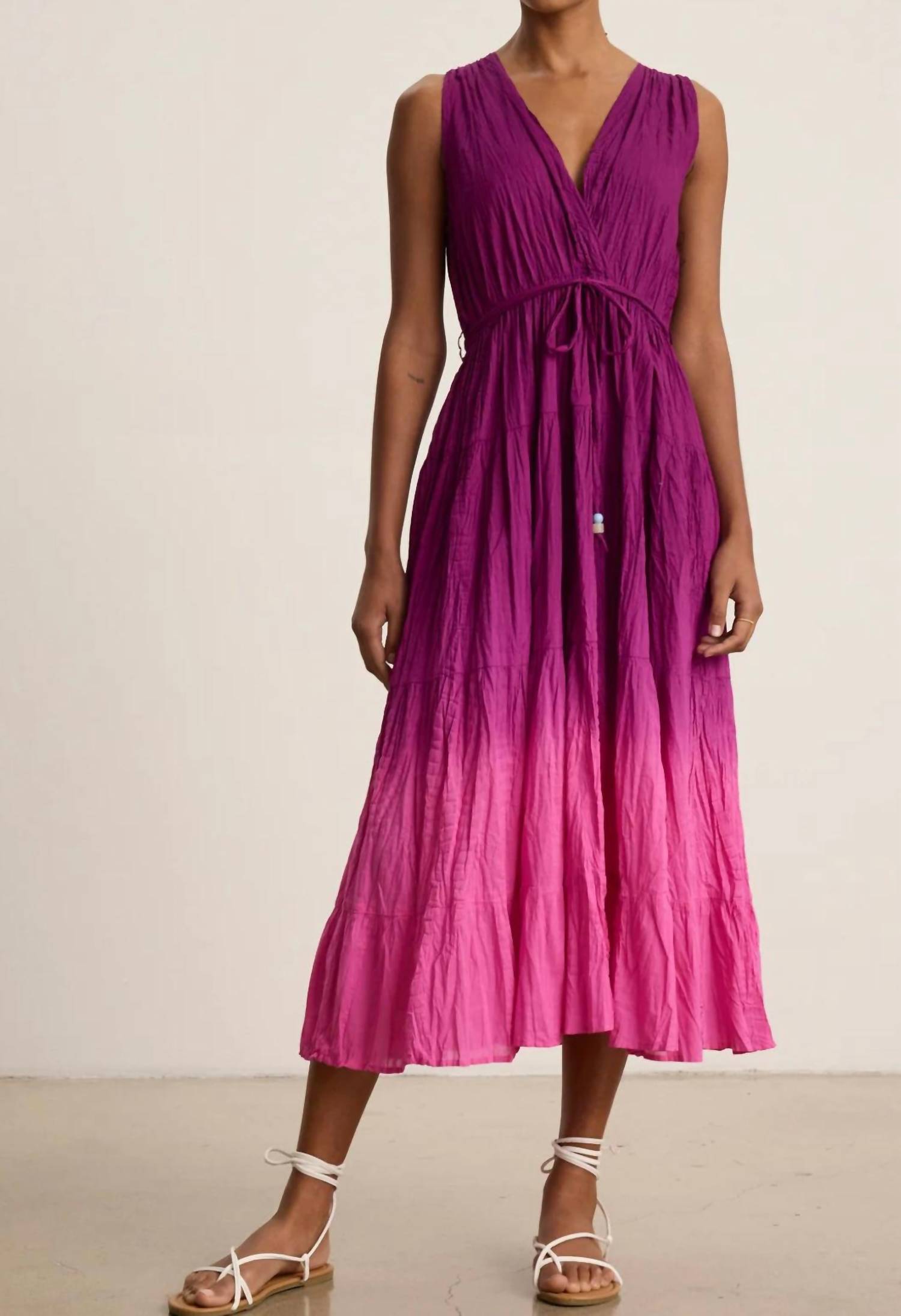 Velvet by Graham & Spencer Marilyn V-neck Dress in fuschia ombre 1 - women's dress