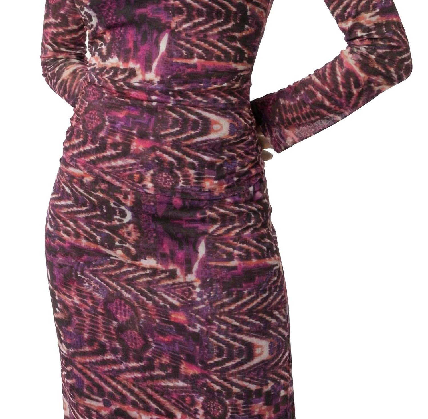 Area Stars Lee Mock Neck Jersey Top in abstract print - women's long sleeve top - alternate view
