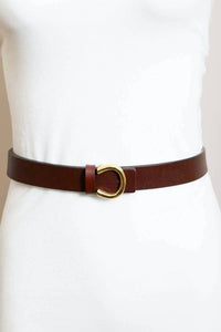 Leto - Women's Minimalist Leather Horseshoe Belt