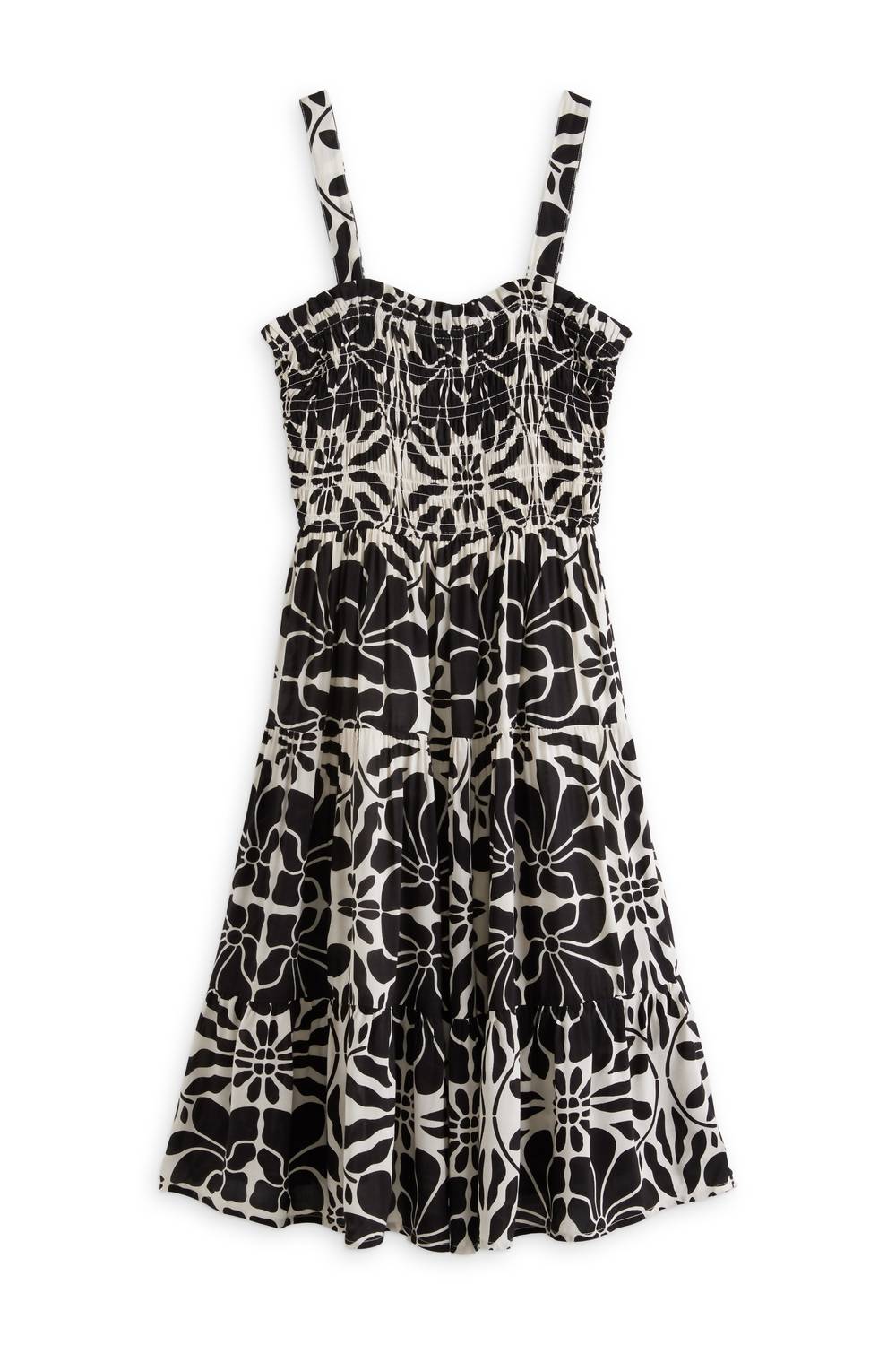 Dizzy-Lizzie - Women's Tie Strap Tiered Midi Dress
