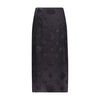 Marina Moscone - Floral Devoré Midi Skirt
