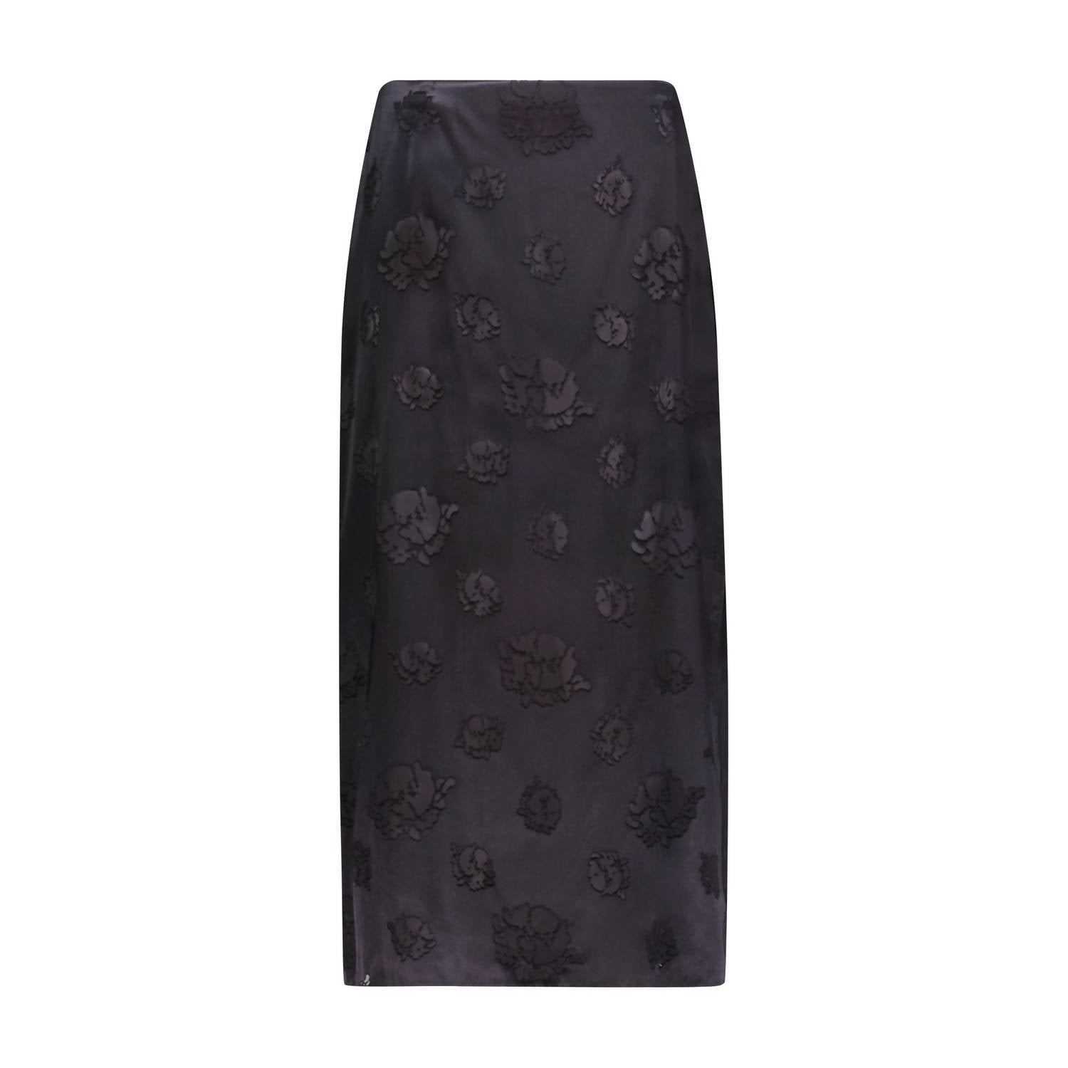 Marina Moscone - Floral Devoré Midi Skirt