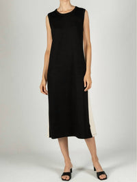 Before You Collection Scuba Sleeveless Midi Dress in black - women's dress