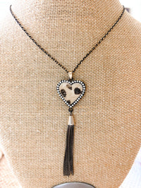 White Label - Women's Leopard Heart Long Necklace