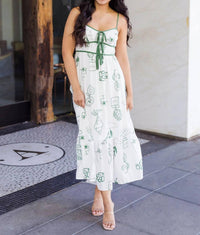 Blu Pepper - Drawn To You Line Print Midi Dress