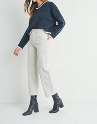 Just Black Denim - Nautical Wide Leg Jeans