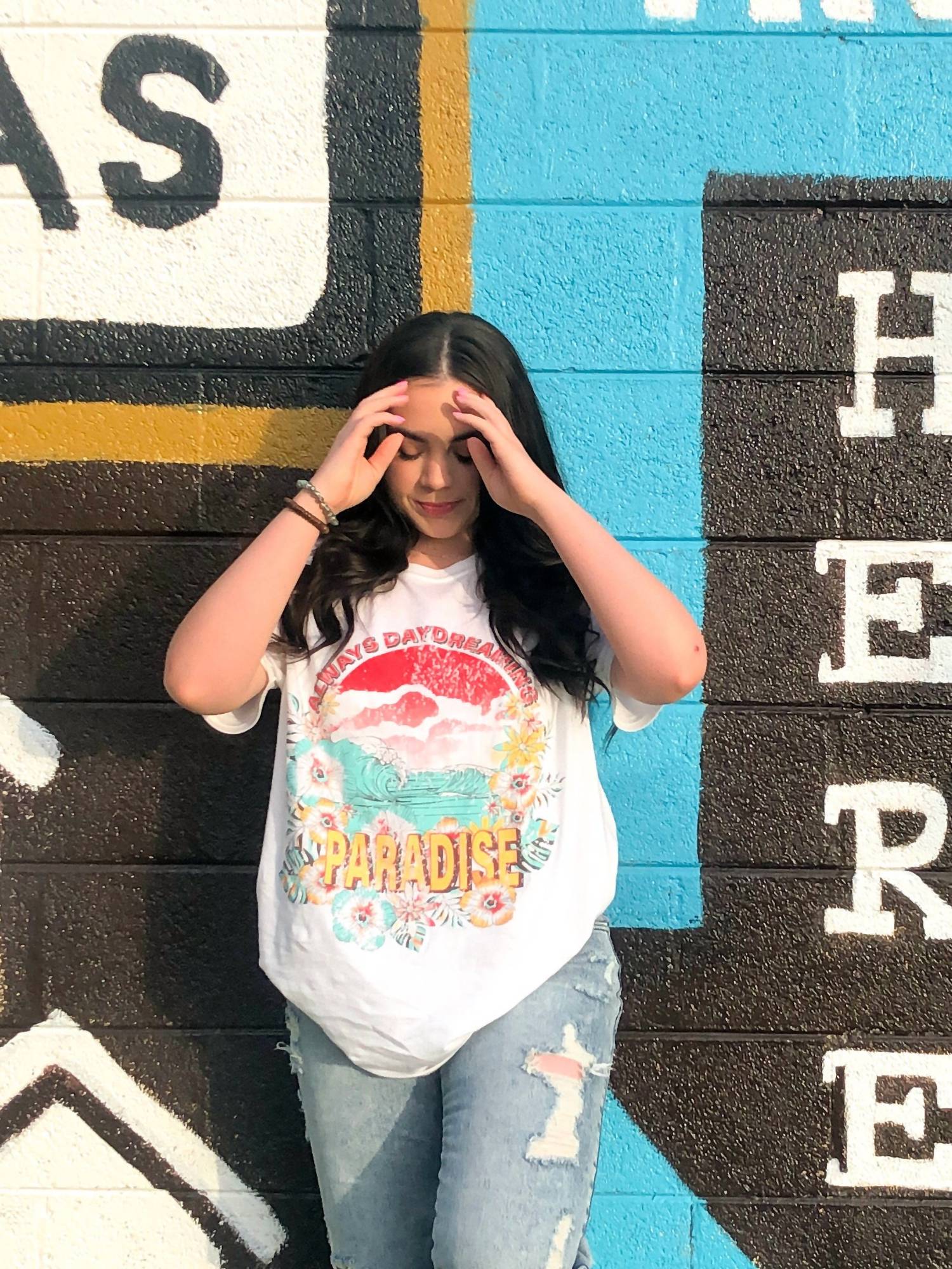 SWEET CLAIRE Paradise Tee in multi - women's t-shirt - alternate view
