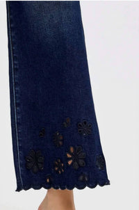 Risen - High Rise Crop Wide Cut Out Detail Jeans