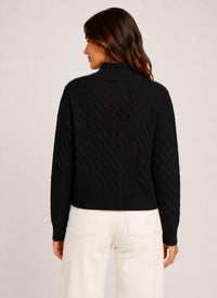 J. Society - Cable Knit Quarter Zip Sweater
