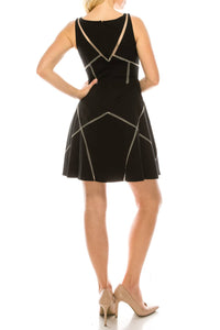 Aidan Mattox - Sleeveless Geometric Mesh Party Dress