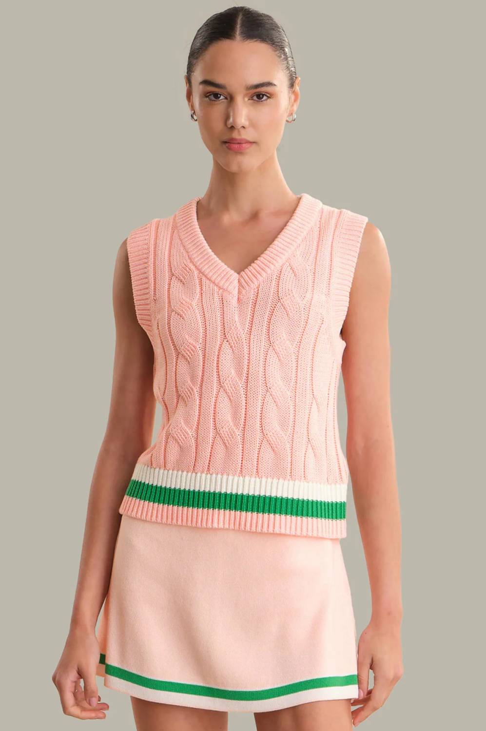 525 America - Ellie Cable V-neck Vest
