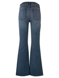 KUT FROM THE KLOTH Women's Stella High Rise Flare Jean With Raw Hem in hardworking - women's jeans - detail view
