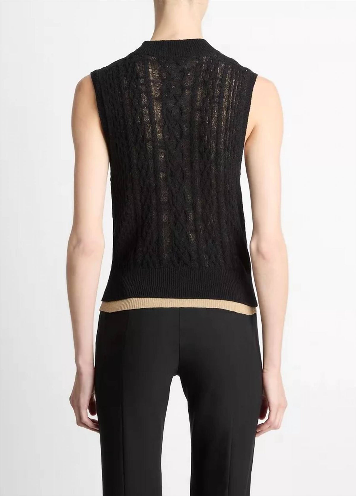 Vince - Cable Cotton-blend Double-layer Shell Top