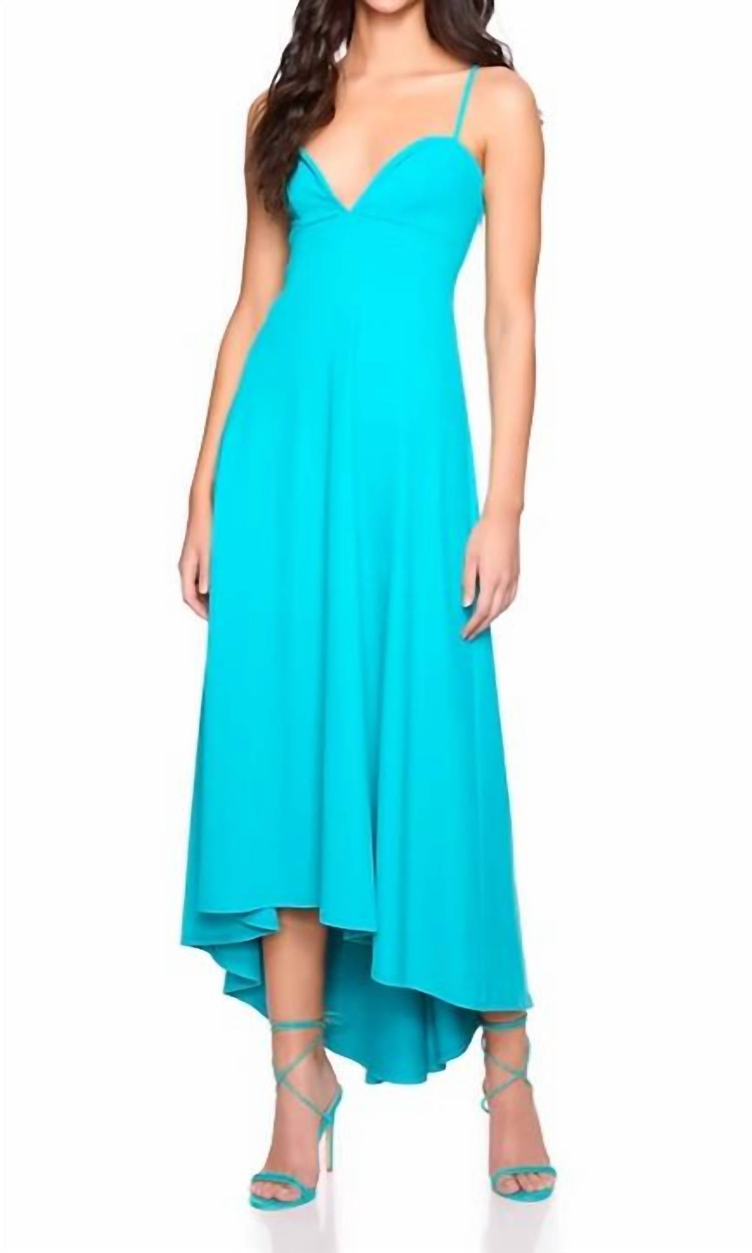 Susana Monaco Sweetheart String High-low Dress in st tropez - women's dress - detail view