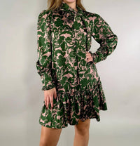 Uncle Frank - Retro Floral Bow-neck Dress