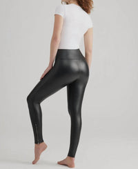 Yummie - Faux Leather Shaping With Side Zip Legging