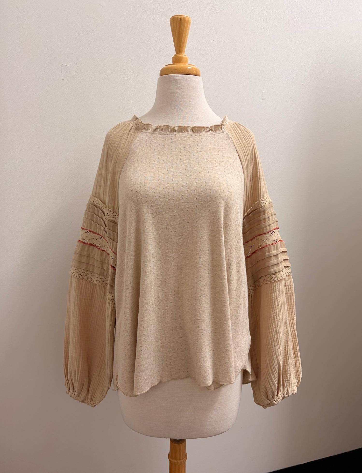 Easel - Women's Cotton Gauze Mix Long Sleeve Shirt