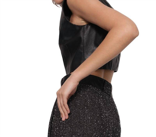 Sabina Musayev - Dida Leather Crop Top