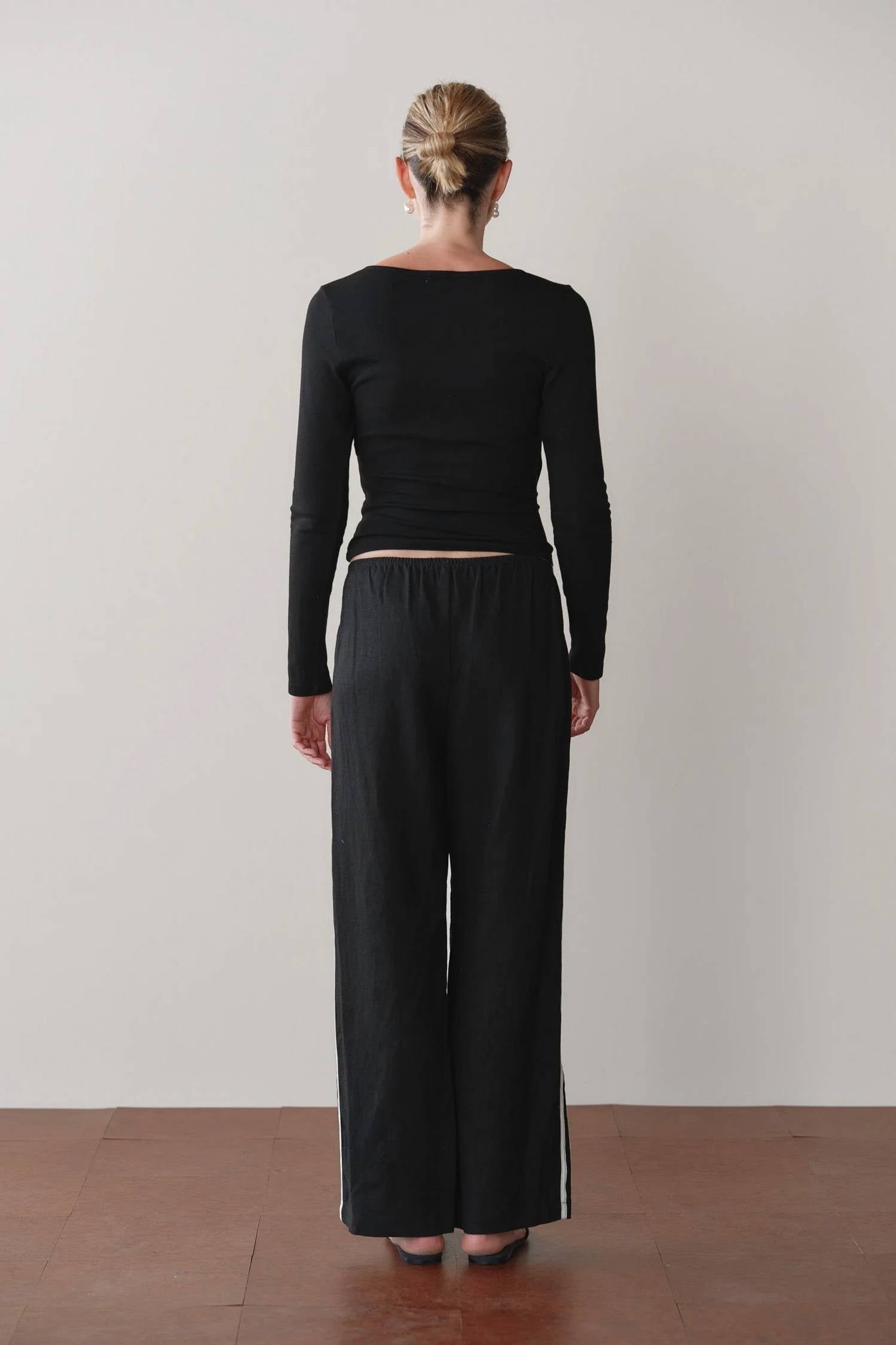 Donni. - Linen Crop Racer Pant