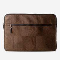 Corkor Unisex Laptop Sleeve With Pocket in brown - women's bag
