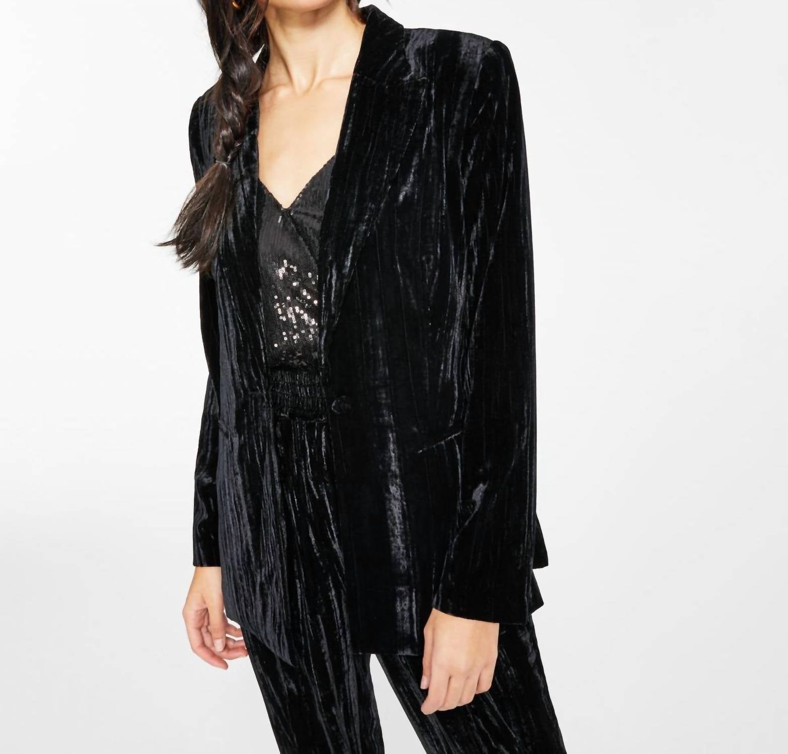 Leyden - Velvet One Button Blazer