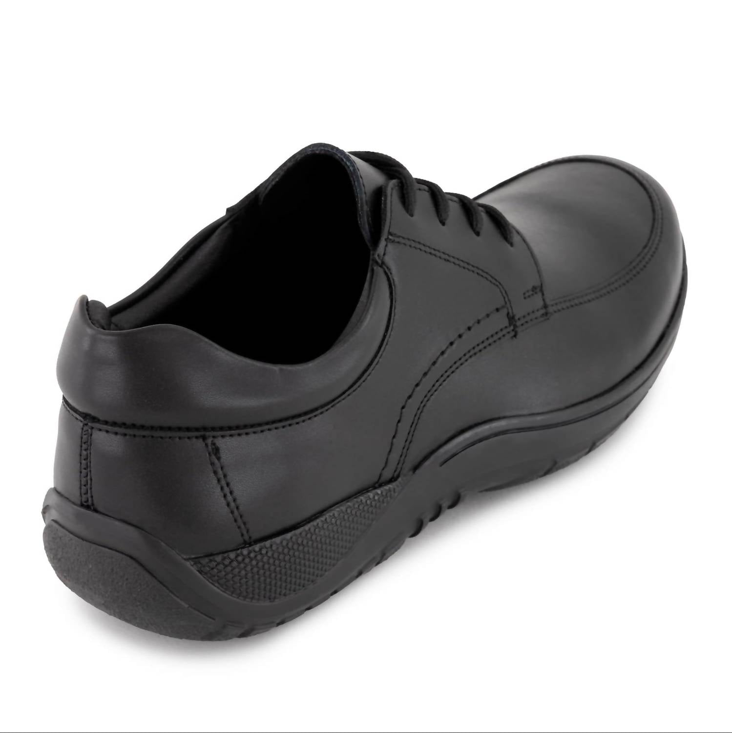Ferrato Men's Flats Leather Shoes in black 1 - men's shoe - detail view