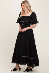 Coco + Carmen - Lydia Tiered With Flutter Sleeves Maxi Dress